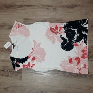 Le Chateau Ribbed Knit Floral Tank Top Size Large